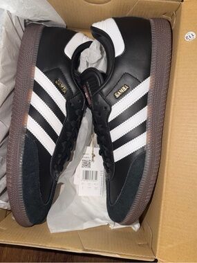 adidas Samba Classic Core Black Cloud White Men Sz 7.5 Women Sz 9
